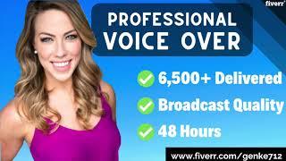 Record professional american female voice over, today