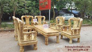 BỘ BÀN GHẾ GỖ NU NGHIÊN - Đẳng Cấp, Sang Trọng | Đồ Gỗ Phú Hải