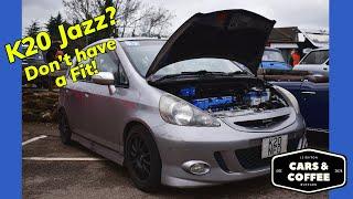 What a load of steam! Leighton Buzzard Cars And Coffee April 2023 k20 swap jazz