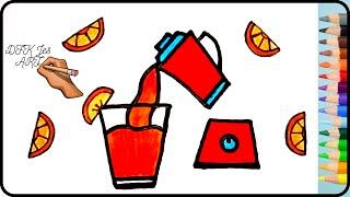 How to draw orange juice | Как нарисовать апельсиновый сок | DFK Jes ART