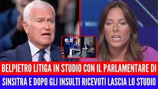 MAURIZIO BELPIETRO INSULTATO DAL NOTO EUROPARLAMENTARE DI SINISTRA LASCIA LO STUDIO