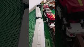 Lego Trains at the field #bricktrain #legotrain #lego #train #play #switch #fyp #car #cargo #field
