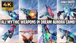 All Mythic weapons with Dream Aurora camo in Ultra HD Graphics #codm