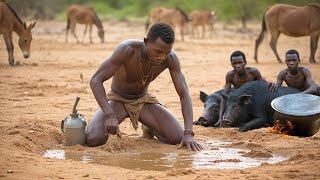 Secrets of Survival: See How the Hadzabe Find Water in Dry Riverbeds | The Life of the Hunters