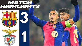 Lamine Yamal Goal | Barcelona vs Benfica 3-1 All Goals & Highlights | Champions League 2024/25