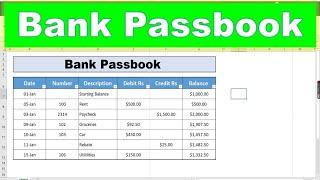 how to make bank passbook in excel |how to create bank passbook in excel | bank passbook in excel