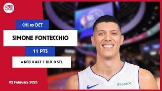 SIMONE FONTECCHIO 11 PTS vs CHI 02 Feb 24-25 DET Highlights