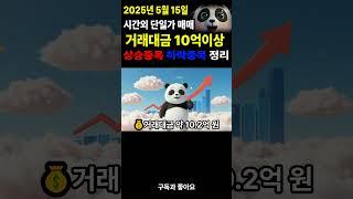 주식 시간외거래 시간외단일가매매 2025년5월15일 주식브리핑 시간외단일가 매매 거래대금 10억이상 #주식