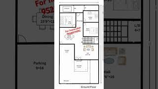 2bhk with parking #housedesign #2dhomedesignplandrawing #house