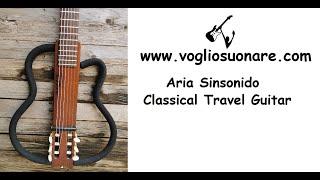 Aria Sinsonido Travel Silent Guitar with case Soloette USA inspired