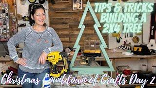 TIPS & TRICKS QUICKLY BUILDING A WOODEN 2×4  TREE WITH A JIG (CHRISTMAS COUNTDOWN OF CRAFTS DAY 2)