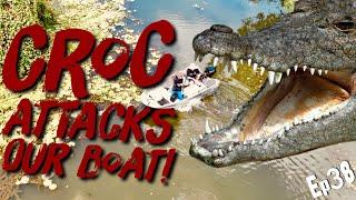 Ep38 Crocodile attacks our boat fishing for the million-dollar barramundi