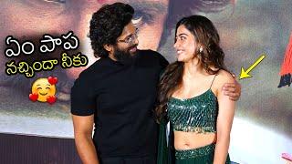 Allu Arjun Tight HUGS Rashmika Mandanna At Pushpa Hindi Trailer Launch | Filmylooks