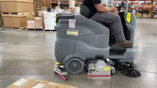 The Karcher B 150 R Bp with front sweeping brooms