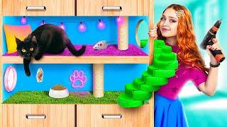 Secret Cat House in the Сloset! We Build a Secret Room for Pets!