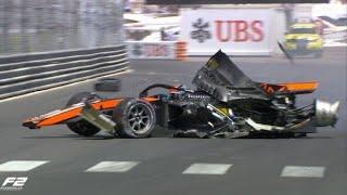 Big crash jake Hughes F2 Monaco GP 2022