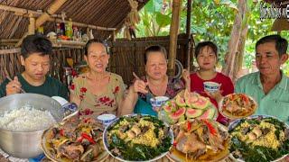 Vịt Kho Gừng, Canh Mì Gói Rau Ngót Mồng Tơi | Bữa Cơm Quê Gợi Nhớ Kỷ Niệm Xưa || Country meal