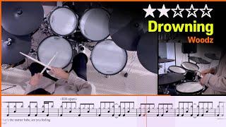 [Lv.07] Drowning - Woodz () Drum cover with sheet music