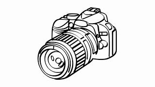 How to draw Camera step by step | DSLR Camera Drawing