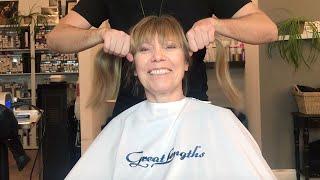 Giving my mom Great Lengths Hair Extensions!