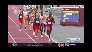 1500m men’s finals SEC, Best 3:37