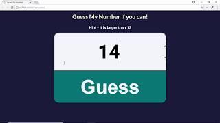 Number Guessing Game created with Javascript