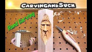 Hand carving-Wood carving-Wood spirit Face out of Basswood.