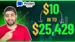  Great Strategy For #binaryoptions  $10 to $25,429  Live trade #pocketoption