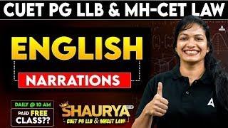 English Narration Class | CUET PG LLB  | MHCET law 2025 | English Language For CUET PG LLB 2025