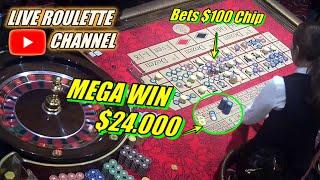  LIVE ROULETTE |  MEGA WIN  $100 Chips Bets In Las Vegas Casino  Exclusive  2023-02-04