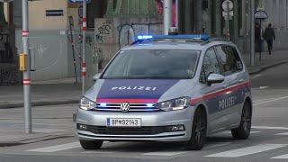 (Beinahe Unfall) FuStW mit neuer Standby W3 Blaulichtanlage Polizei Wien