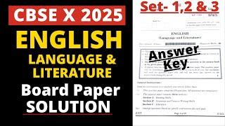 CBSE Class 10 English Board Exam 2025 Solution ll Answer Key All Sets