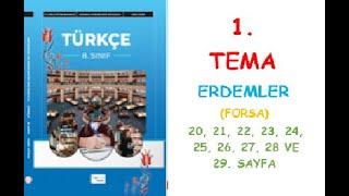 8. SINIF TÜRKÇE DERS KİTABI HECCE YAYINLARI 1. TEMA ERDEMLER (FORSA)