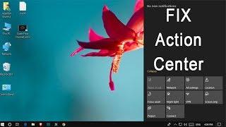 Fix - Action center not showing, show hide action center on windows 10 2019