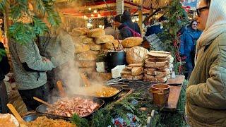 Christmas Market in Krakow, Poland. Best Polish Food! Polish Street Food!!