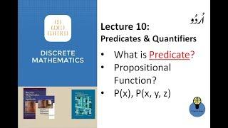 Lecture 10: Predicates and Quantifiers: what is predicate , propositional function in dm in urdu