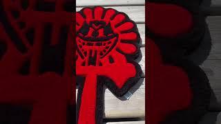 Custom rug for a client  #tufting #short #rugmaking #flower #devil #cross