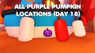 ALL PURPLE PUMPKIN LOCATIONS DAY 18 (40 PUMPKINS) in Adopt me!