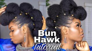 easy bun hawk updo | natural hair tutorial