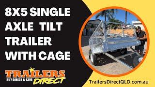 8x5 Tilt Trailer With Cage