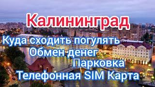 ОСТАНОВКА В КАЛИНИНГРАДЕ. КУДА СХОДИТЬ ПОГУЛЯТЬ. ГДЕ МЕНЯЛИ ДЕНЬГИ.ГДЕ КУПИТЬ СИМ КАРТУ. ПАРКОВКА