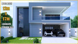 House Design | 12m x 17m with swimming pool | 6 Bedrooms