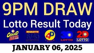 Lotto Result Today 9pm Draw January 6, 2025 Swertres Ez2 PCSO Live Result