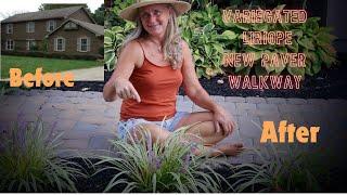 Variegated Liriope and New paver walkway