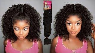 Half Up, Half Down Crochet Hairstyle Using Braiding Hair| Curly Crochet Hairstyle