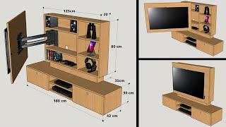 HOW TO MAKE A TV PANEL WITH FLOATING CABINET STEP BY STEP