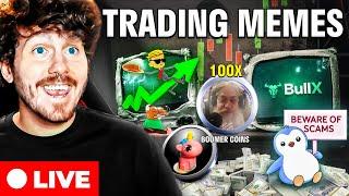 LIVE MEMECOIN TRADING! 100X MEME COINS ON SOLANA! LIVE TRADING 100X MEMECOINS