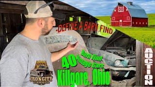 40 Barn Find Vintage cars- Killgore, Ohio Auction  2022- "Define a Barn Find"