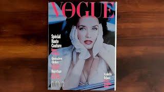 French Vogue March 1993 Isabelle Adjani, Cindy Crawford, Kate Moss| ASMR Magazine Flip Through