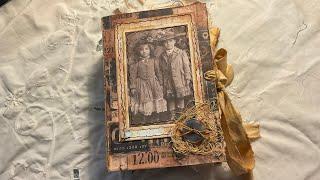 Eclectic Vintage Grungy Chunky Junk journal - flip Through -Free shipping
